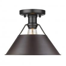  3306-FM BLK-RBZ - Orwell BLK Flush Mount in Matte Black with Rubbed Bronze shade